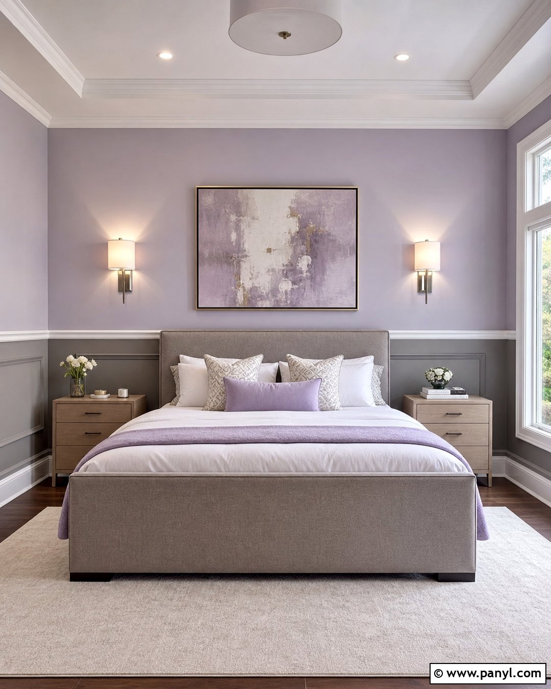 Lavender And Stone Gray Wall Color Combination - 25 Color Combination For Wall Ideas