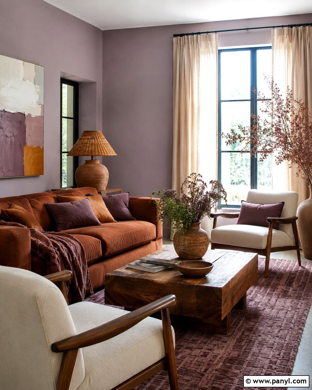 Lavender And Terracotta Living Room - 20 Farrow And Ball Lavender Ideas
