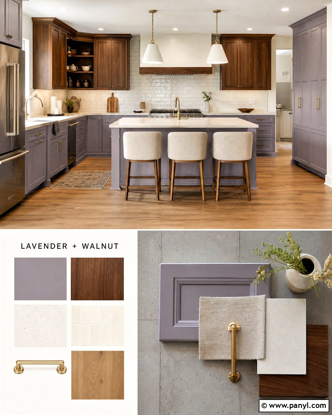 Lavender And Walnut Kitchen Palette - 20 kitchen colour palettes