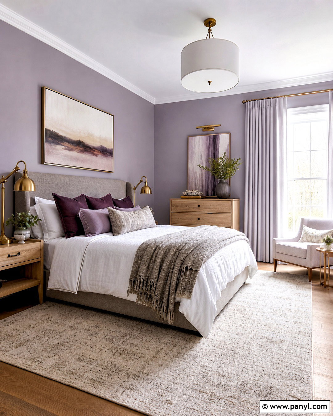 Lavender And Warm Gray Bedroom - 20 bedroom color combination ideas