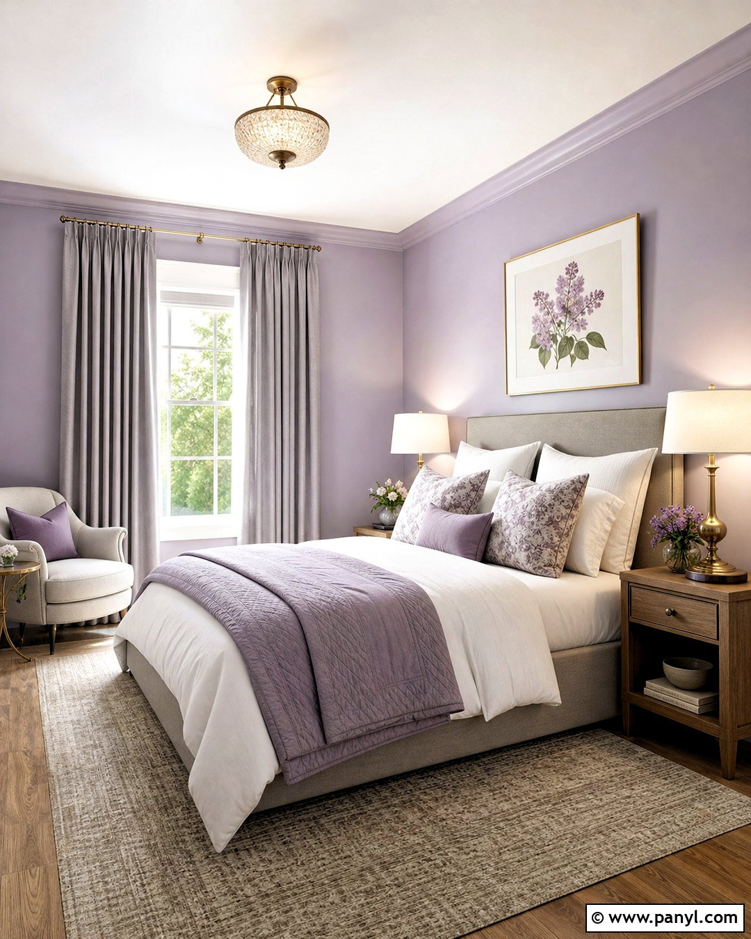 Lavender And Warm Gray Guest Bedroom - 20 interior room color combination ideas
