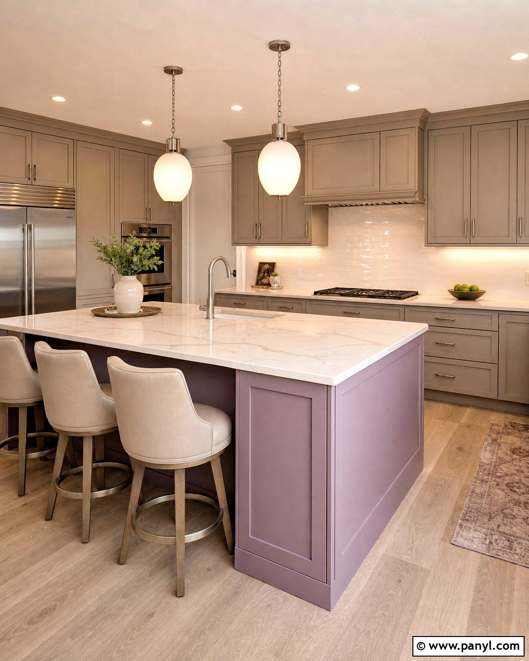 Lavender And Warm Gray Kitchen - 20 kitchen color combinations ideas