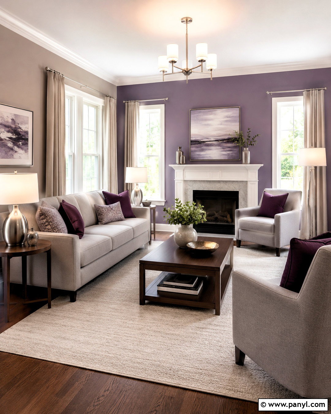 Lavender And Warm Gray Living Room - 35 wall color combinations living rooms