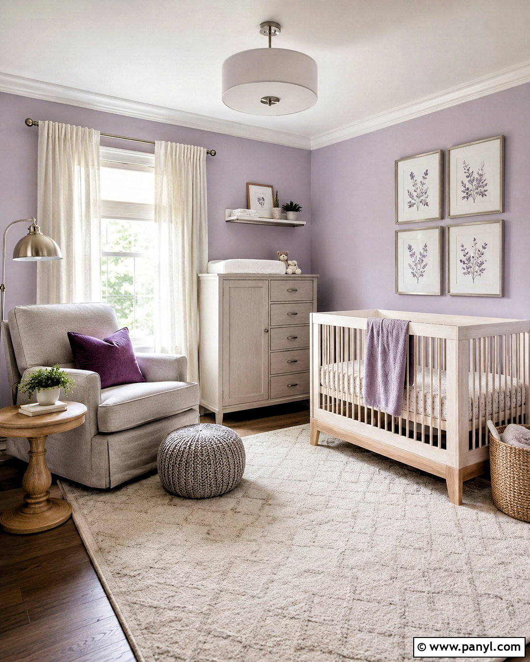 Lavender And Warm Gray Nursery - 20 nursery color scheme ideas
