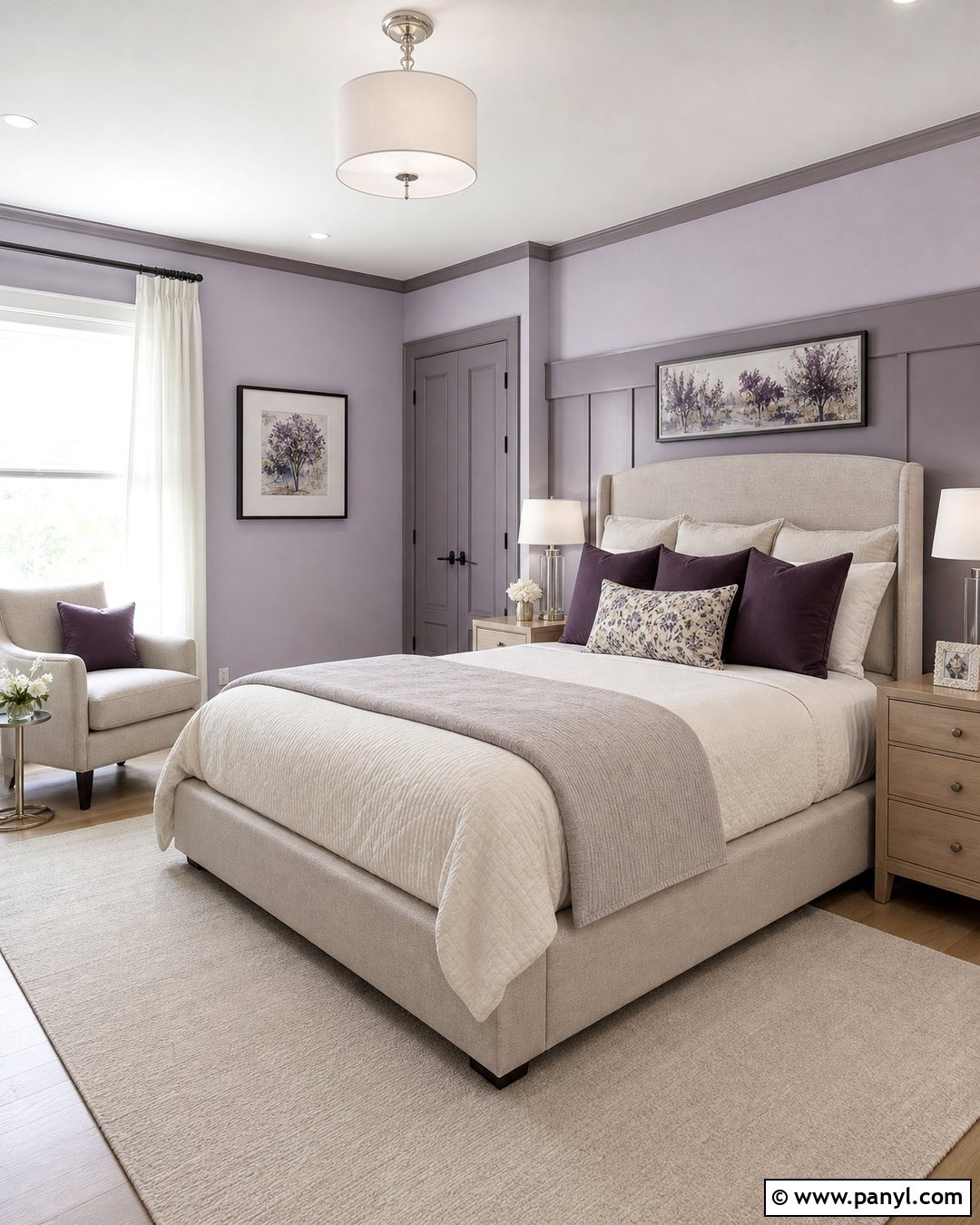 Lavender And Warm Gray Walls - 25 Wall Paint Color Combination Ideas