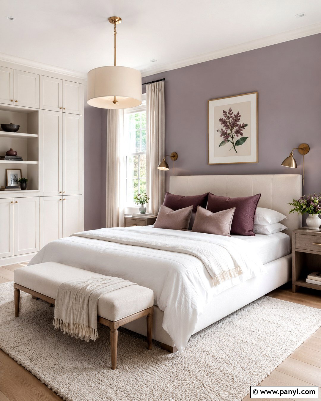 Lavender And Warm White Wall Color Combination - 20 Interior Wall Color Combination Ideas