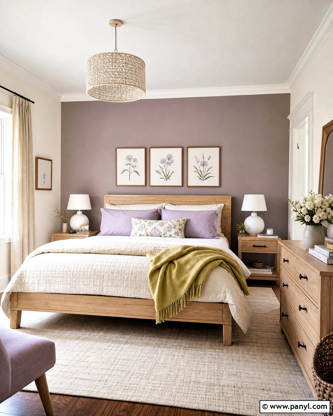 Lavender And Warm White Walls - 20 best colour combinations for walls