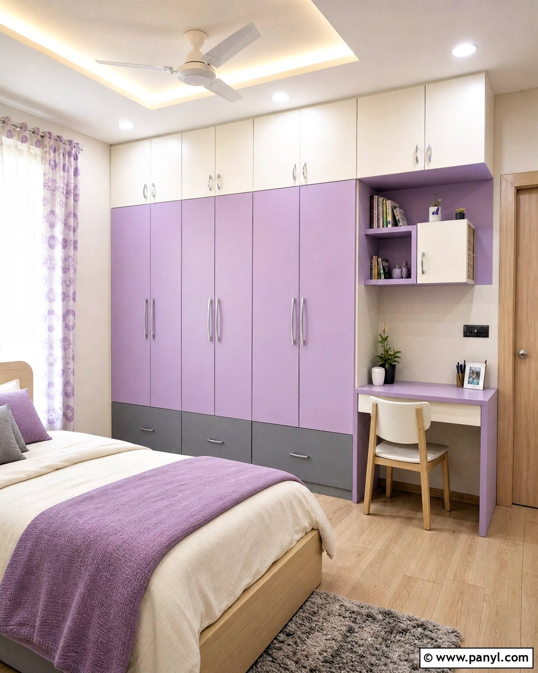 Lavender And White Almirah - 20 almirah color ideas
