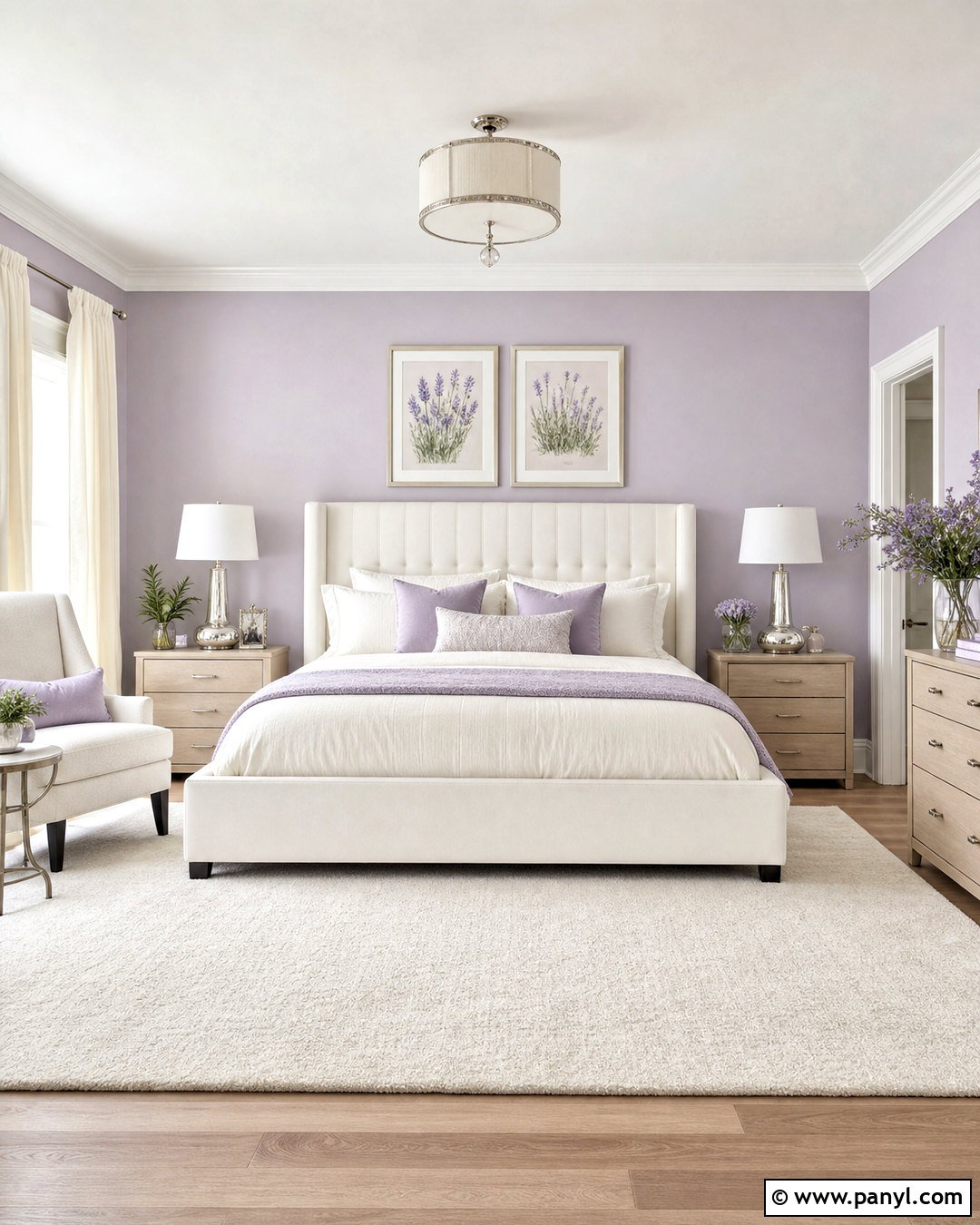 Lavender And White Bedroom Walls - 20 purple wall painting ideas bedroom ideas