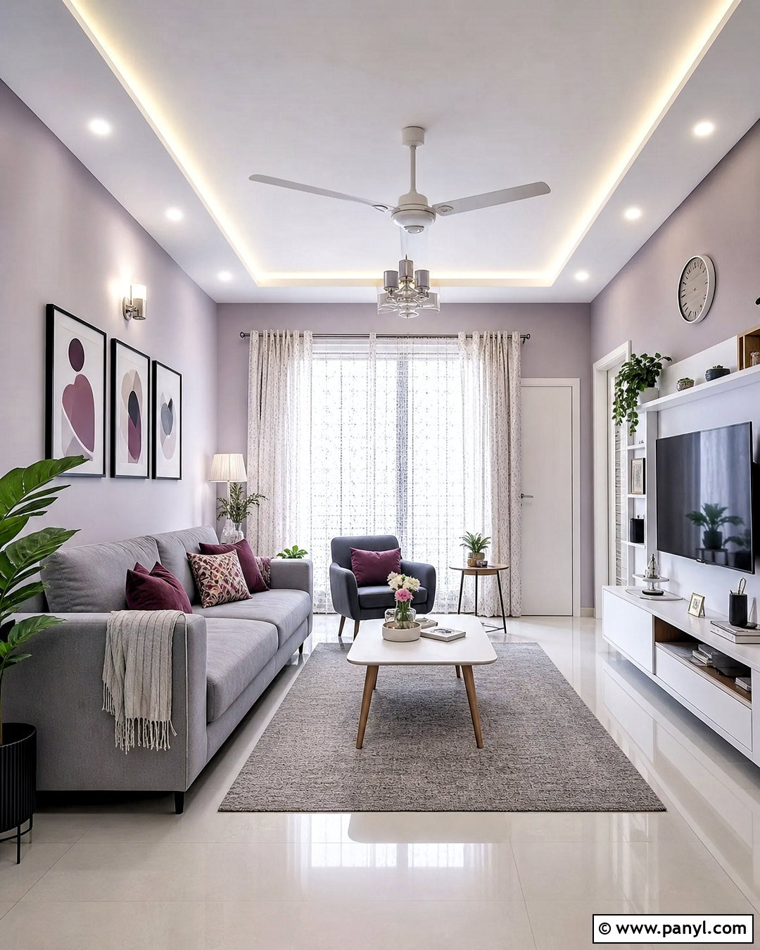 Lavender And White Hall Colour - 20 hall colour ideas indian ideas