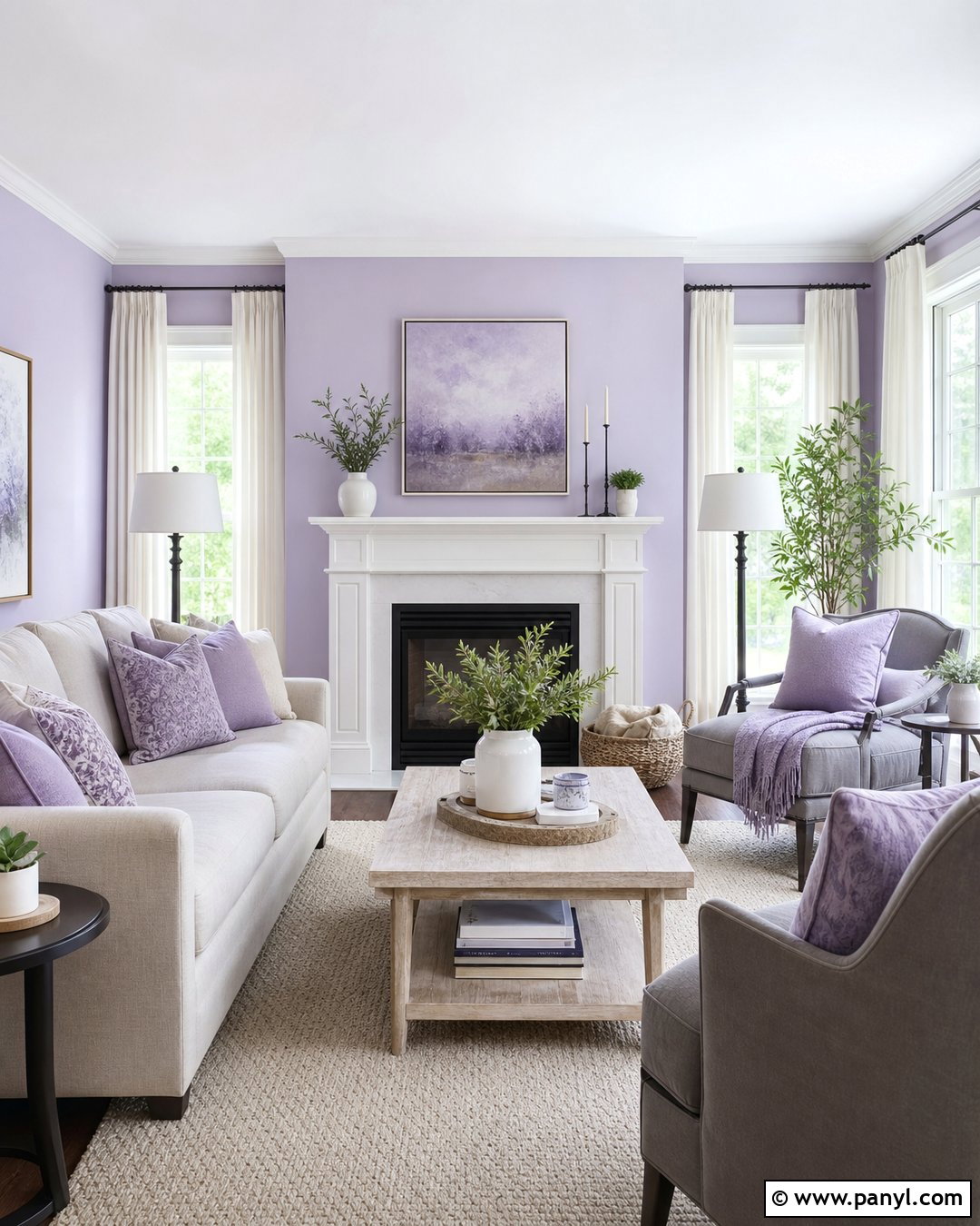 Lavender And White Living Room Walls - 35 Lavender Wall Paint Ideas