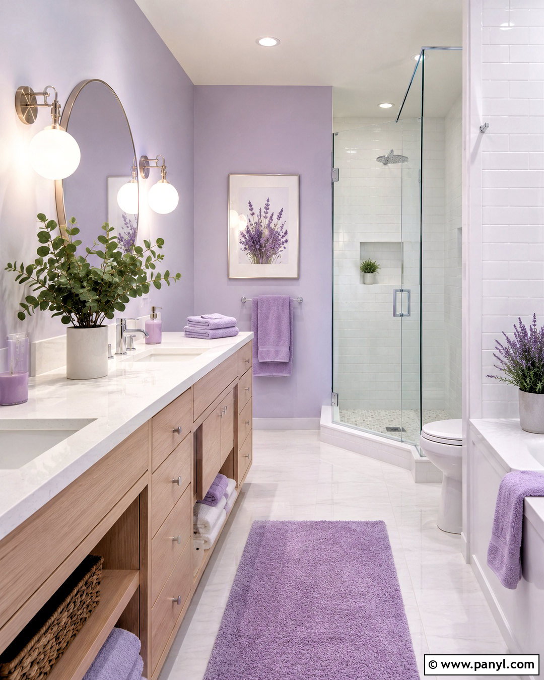 Lavender And White Purple Bathroom - 20 purple bathroom aesthetic ideas