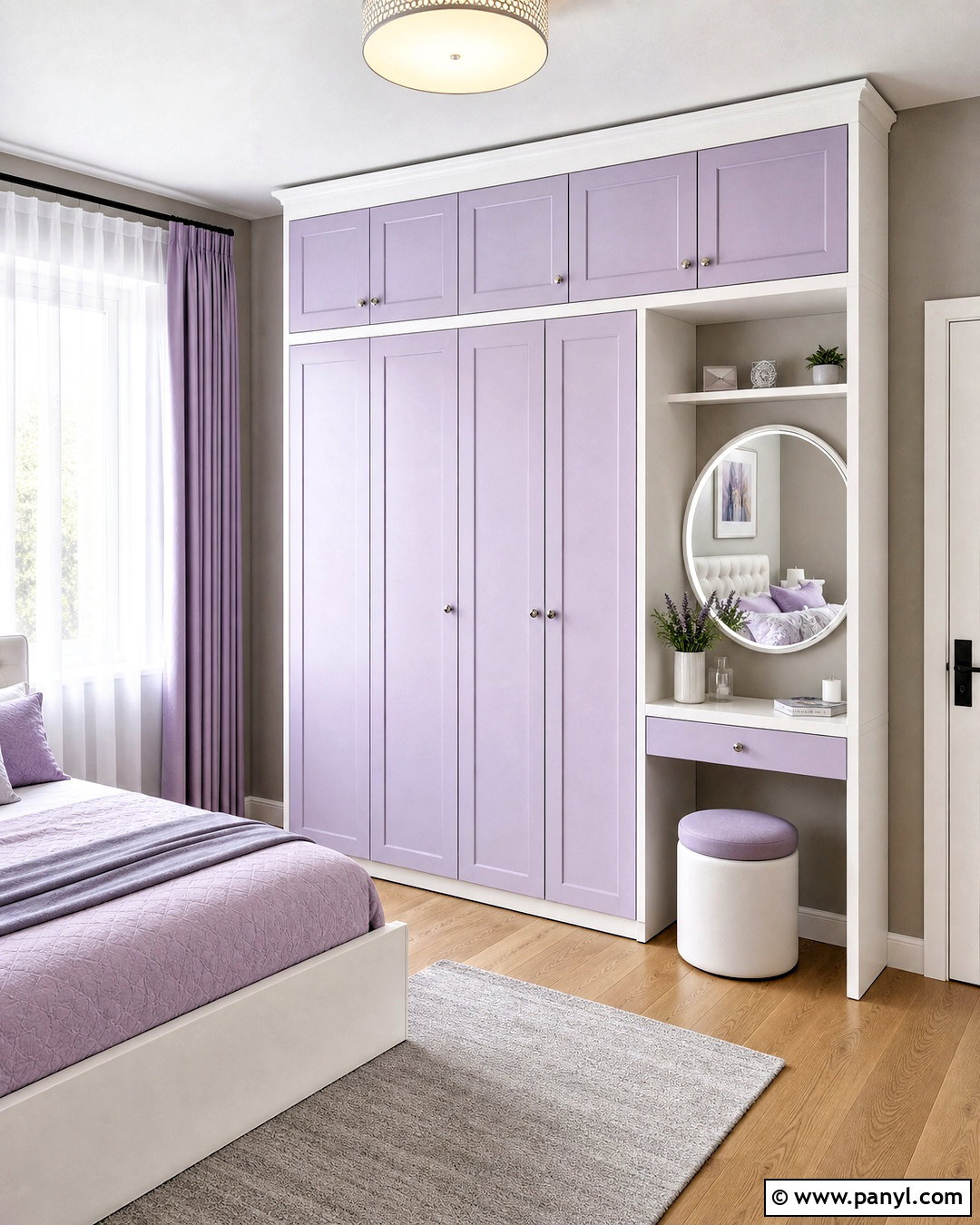 Lavender And White Wardrobe - 20 bedroom wardrobe colour combination ideas