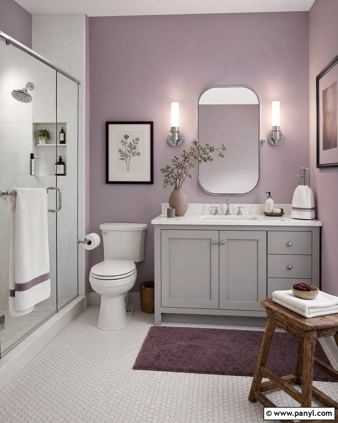 Lavender Bathroom Walls - 25 Painted Walls Bathroom Ideas