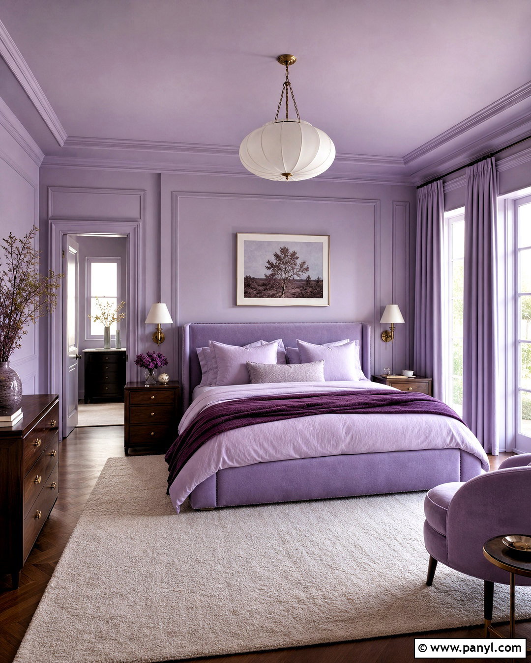 Lavender Bedroom Color Drenching - 20 lavender interior ideas