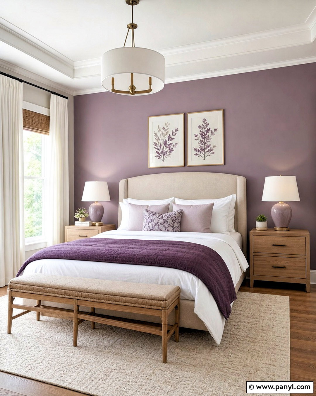 Lavender Bedroom Feature Wall - 20 purple feature wall ideas