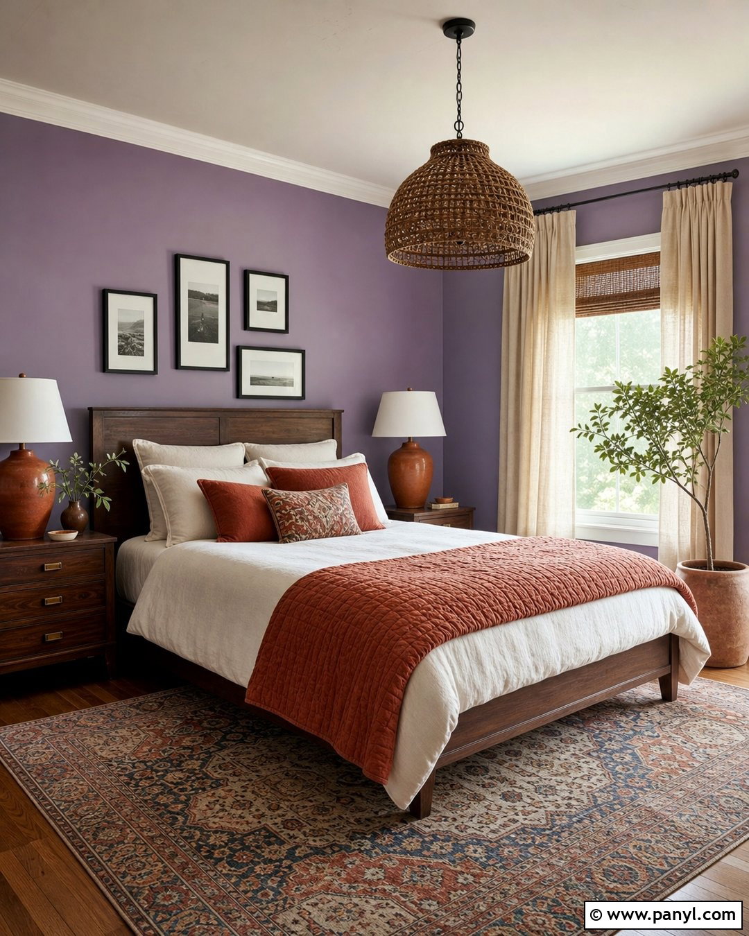 Lavender Bedroom With Terracotta - 35 lavender wall ideas