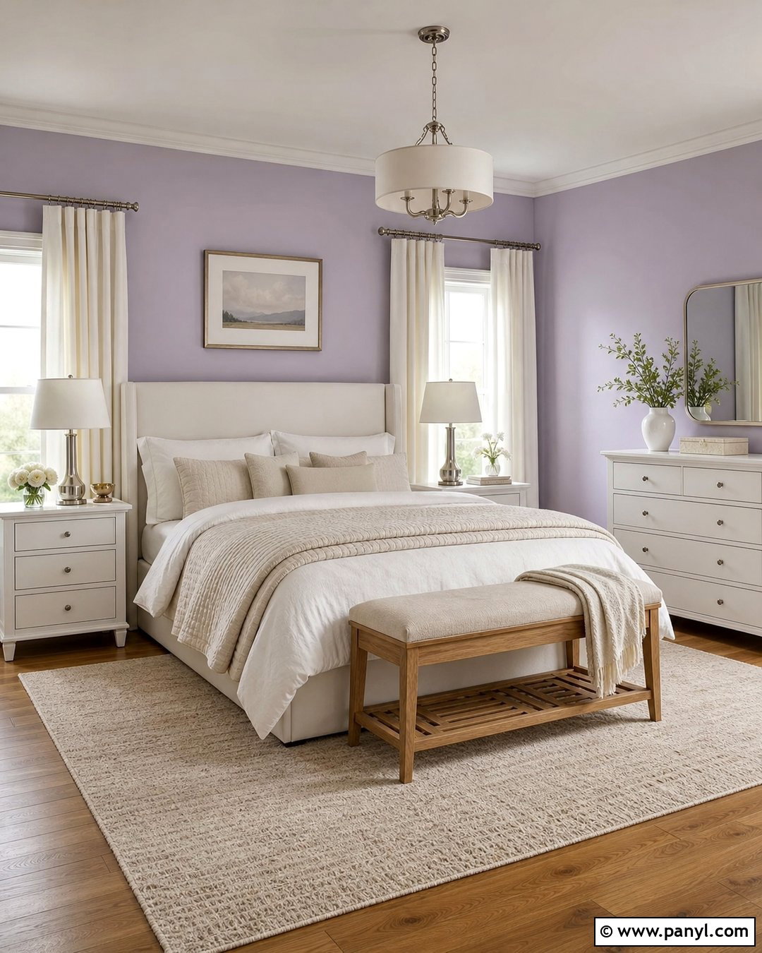Lavender Bedroom With White Furniture - 35 lavender wall ideas