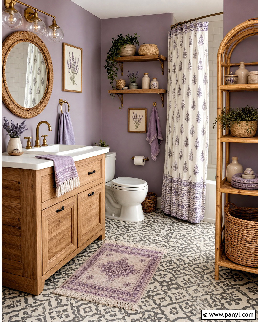 Lavender Boho Bathroom - 20 lavender bathroom ideas