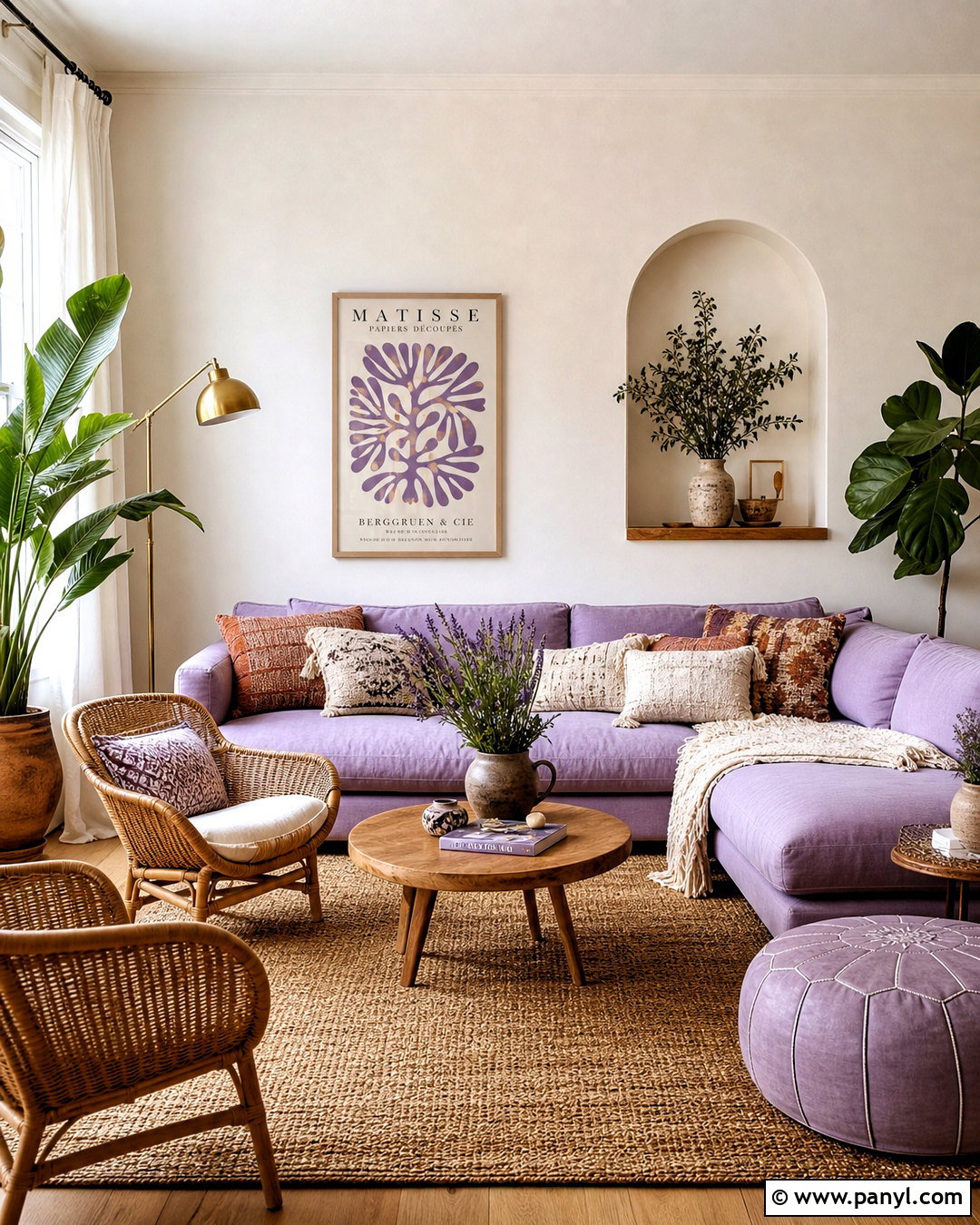 Lavender Boho Living Room - 20 lavender interior ideas