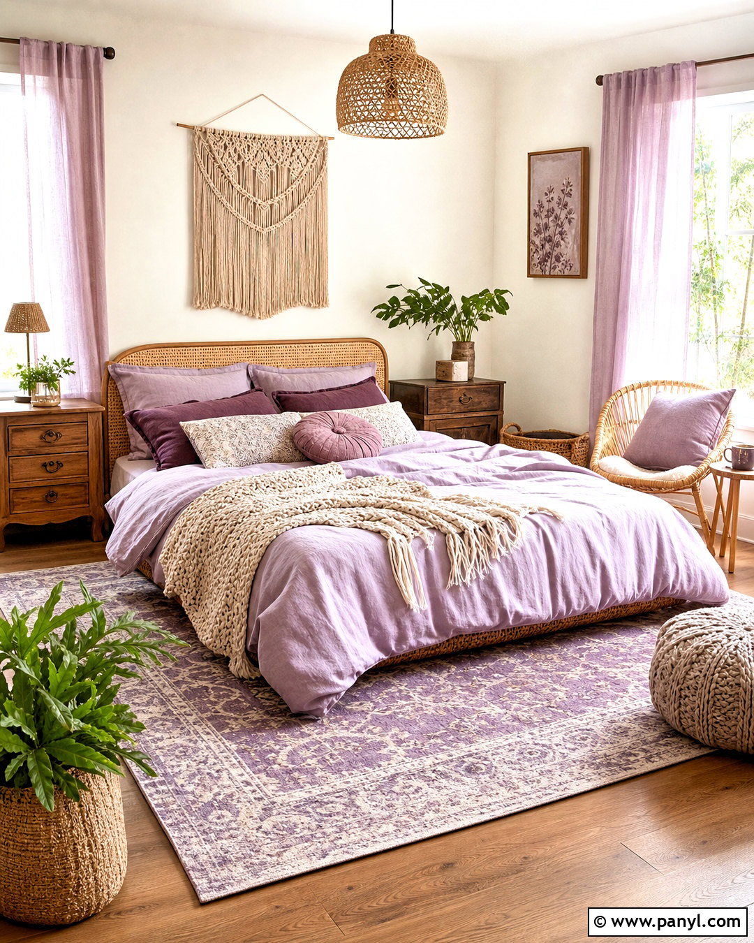 Lavender Boho Room - 20 lavender aesthetic room ideas