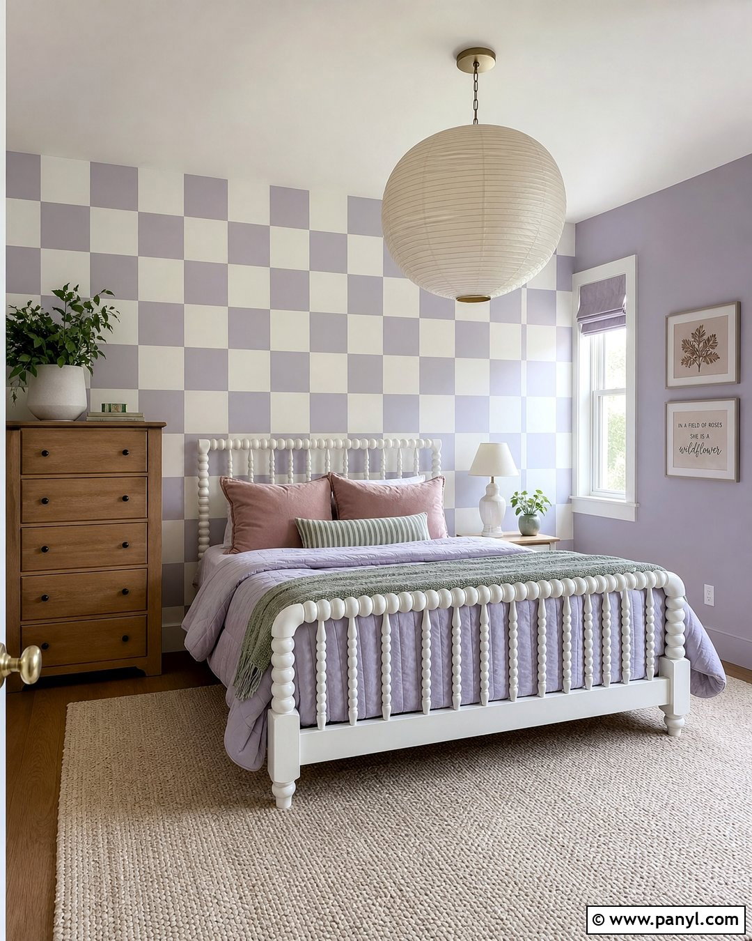 Lavender Checkered Wall Paint - 30 checkered wall paint ideas