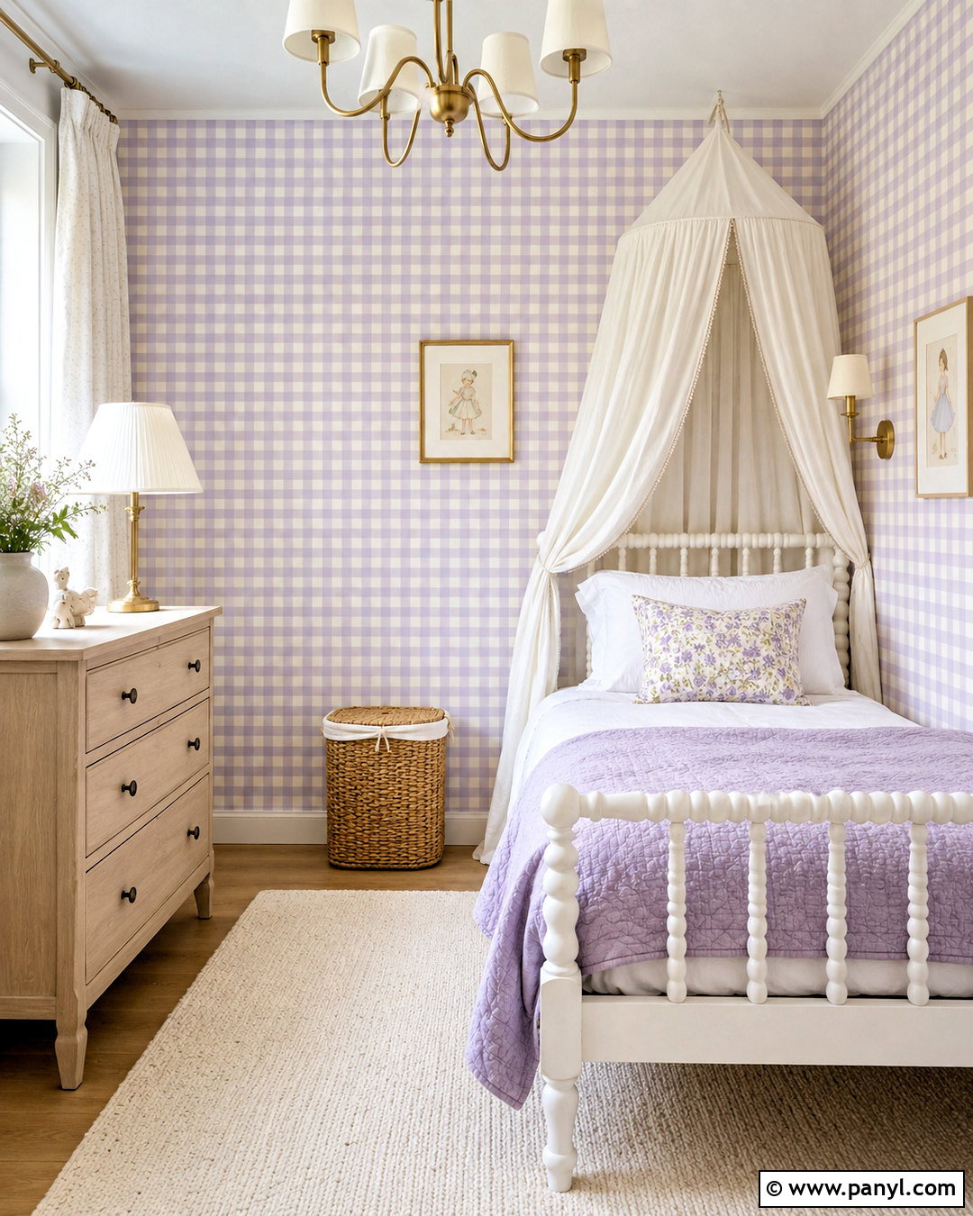 Lavender Checkered Wallpaper Girls Bedroom - 20 cute checkered wallpaper ideas