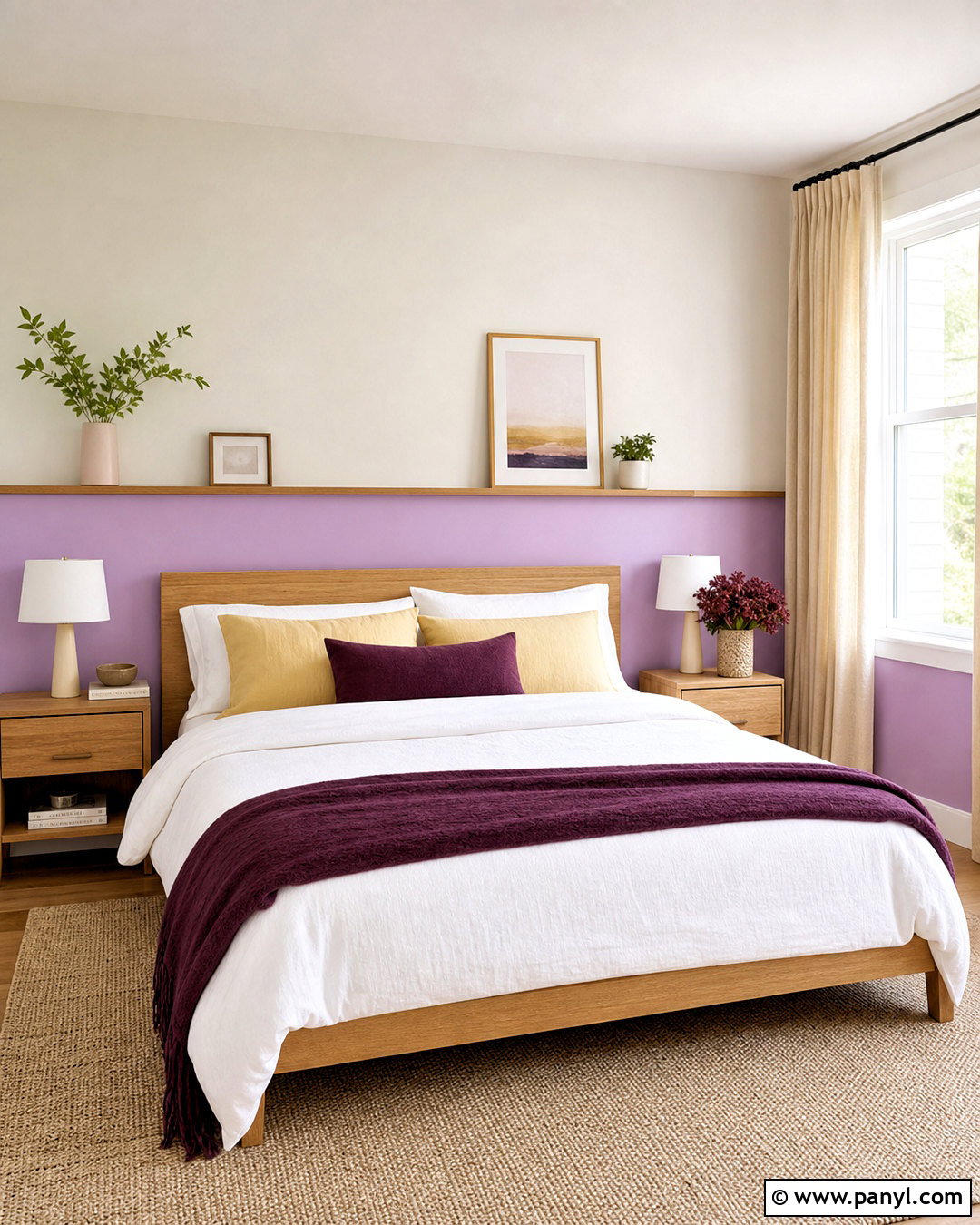 Lavender Color Block Accent Wall - 20 cute accent wall ideas