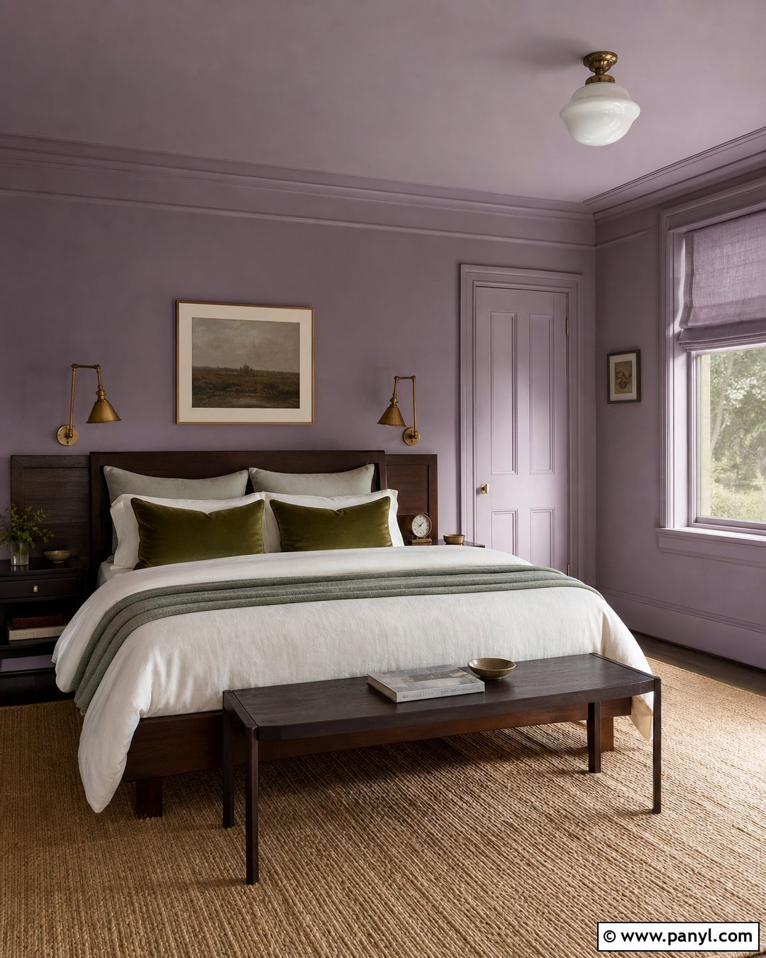 Lavender Color Drenched Bedroom - 35 Lavender Wall Paint Ideas