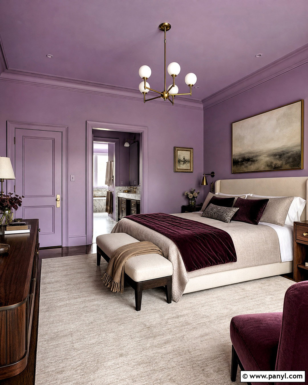 Lavender Color Drenched Room - 20 lavender room ideas
