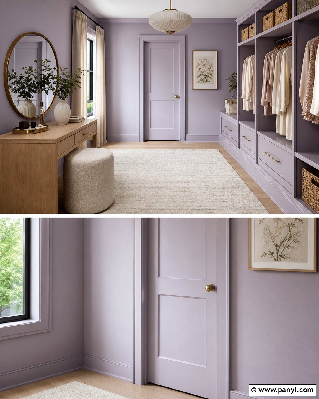 Lavender Dressing Room Walls And Trim - 25 Same Color Trim And Walls