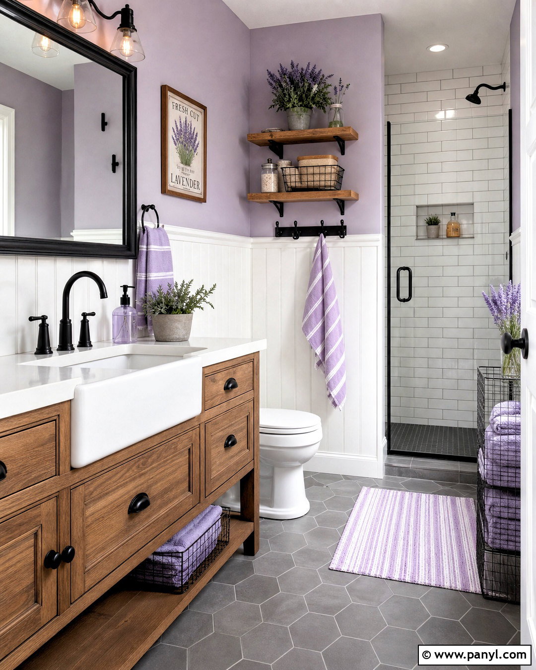 Lavender Farmhouse Bathroom - 20 lavender bathroom ideas