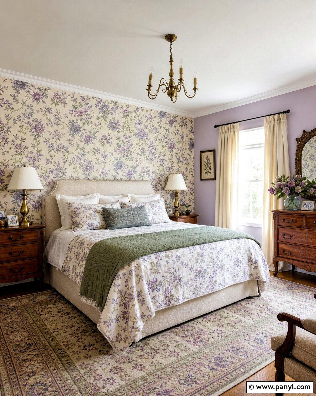 Lavender Floral Wallpaper Room - 20 lavender room ideas