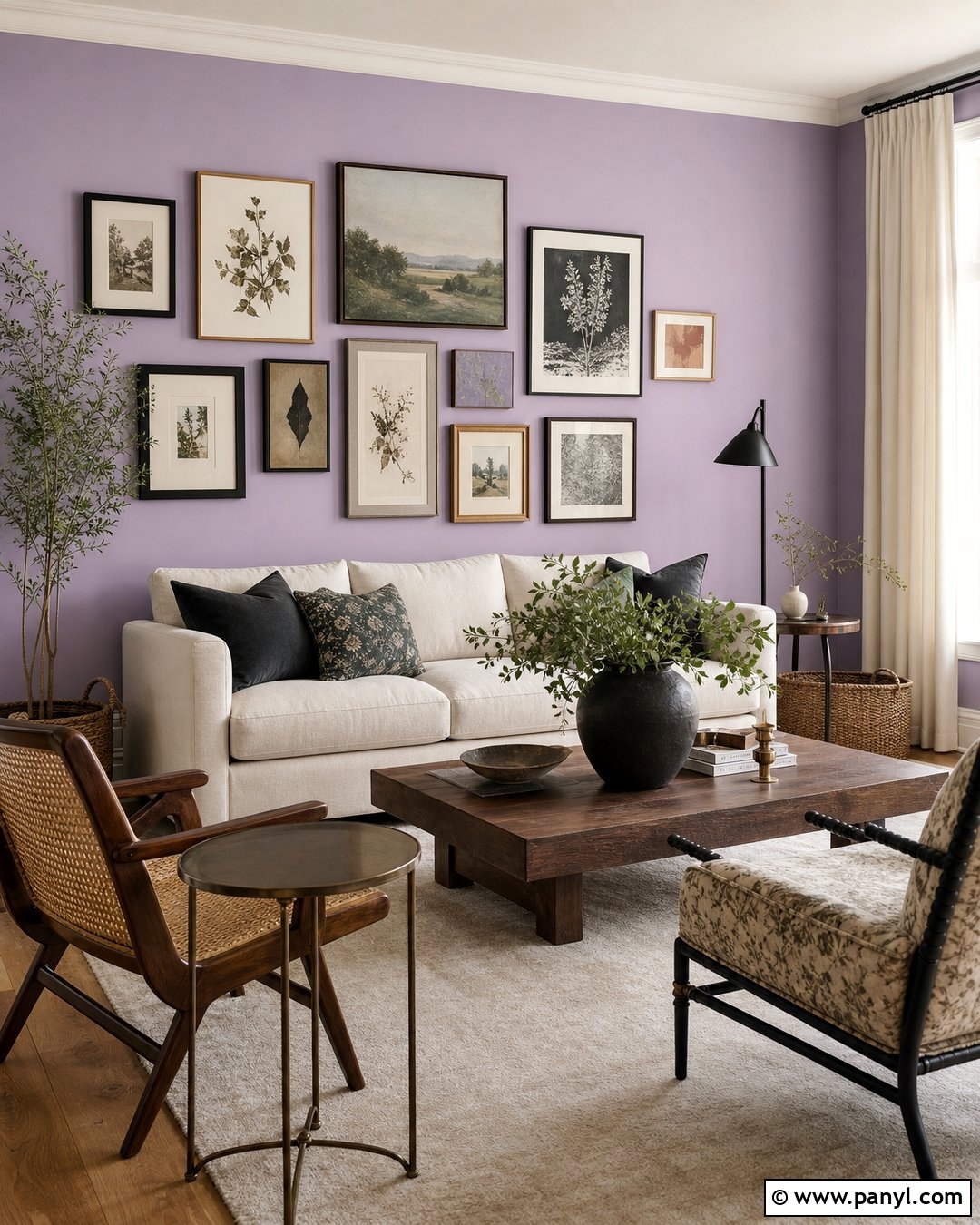 Lavender Gallery Wall Living Room - 35 lavender wall ideas