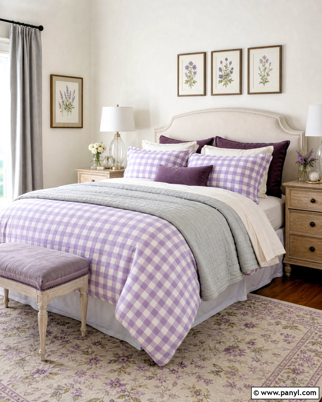 Lavender Gingham Bedding - 20 gingham bedding ideas