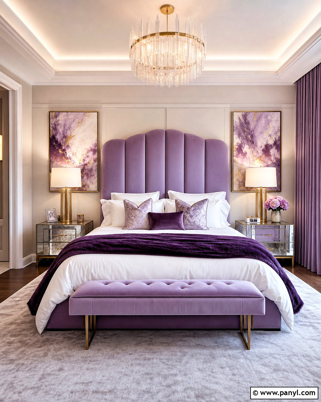 Lavender Glam Room - 20 lavender aesthetic room ideas