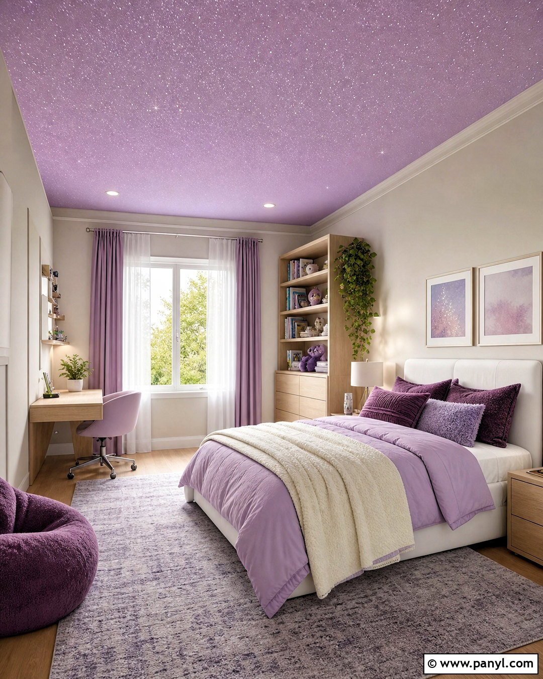 Lavender Glitter Ceiling Tween Bedroom - 20 glitter ceiling ideas