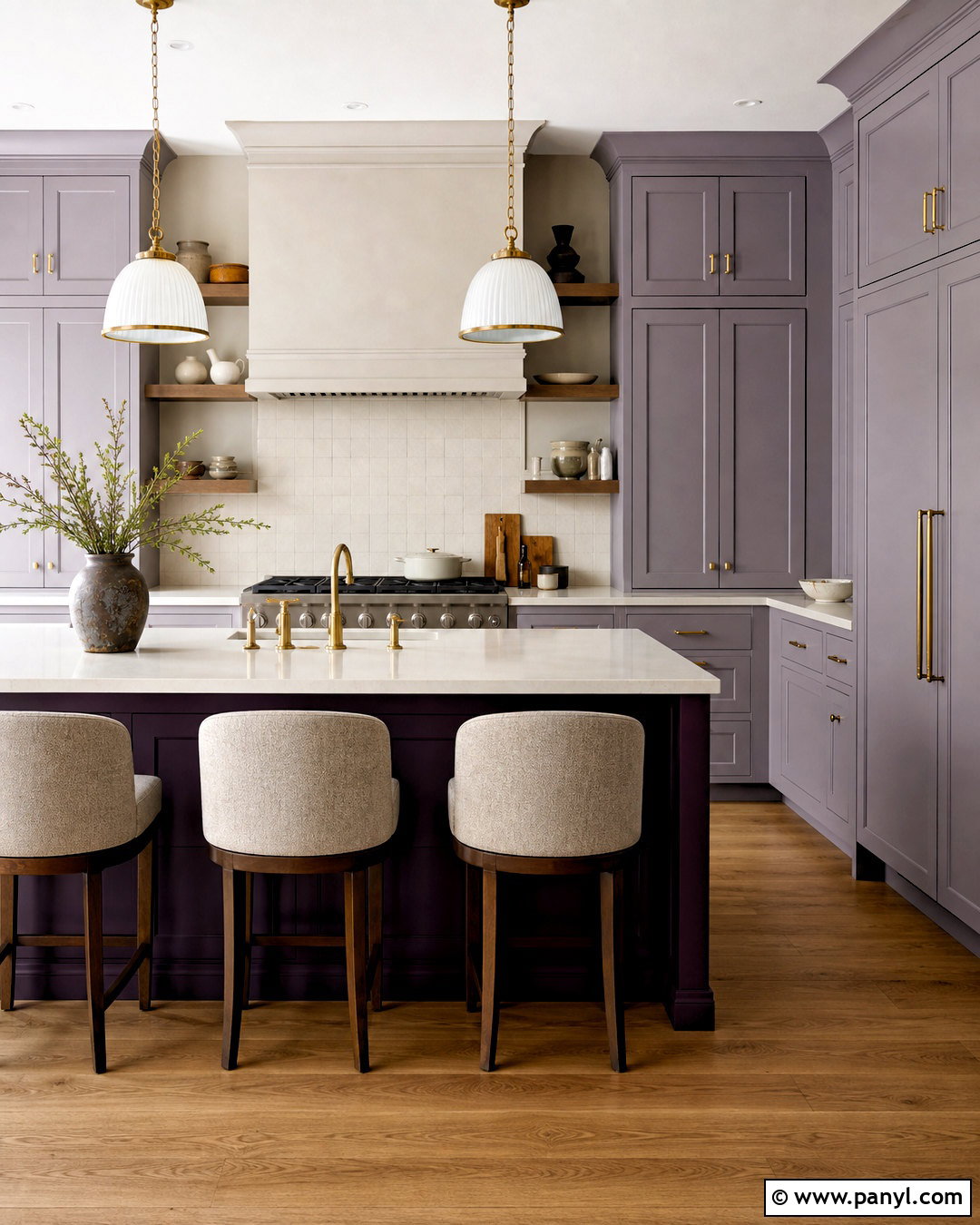 Lavender Gray And Deep Plum Kitchen Palette - 20 kitchen color palette ideas