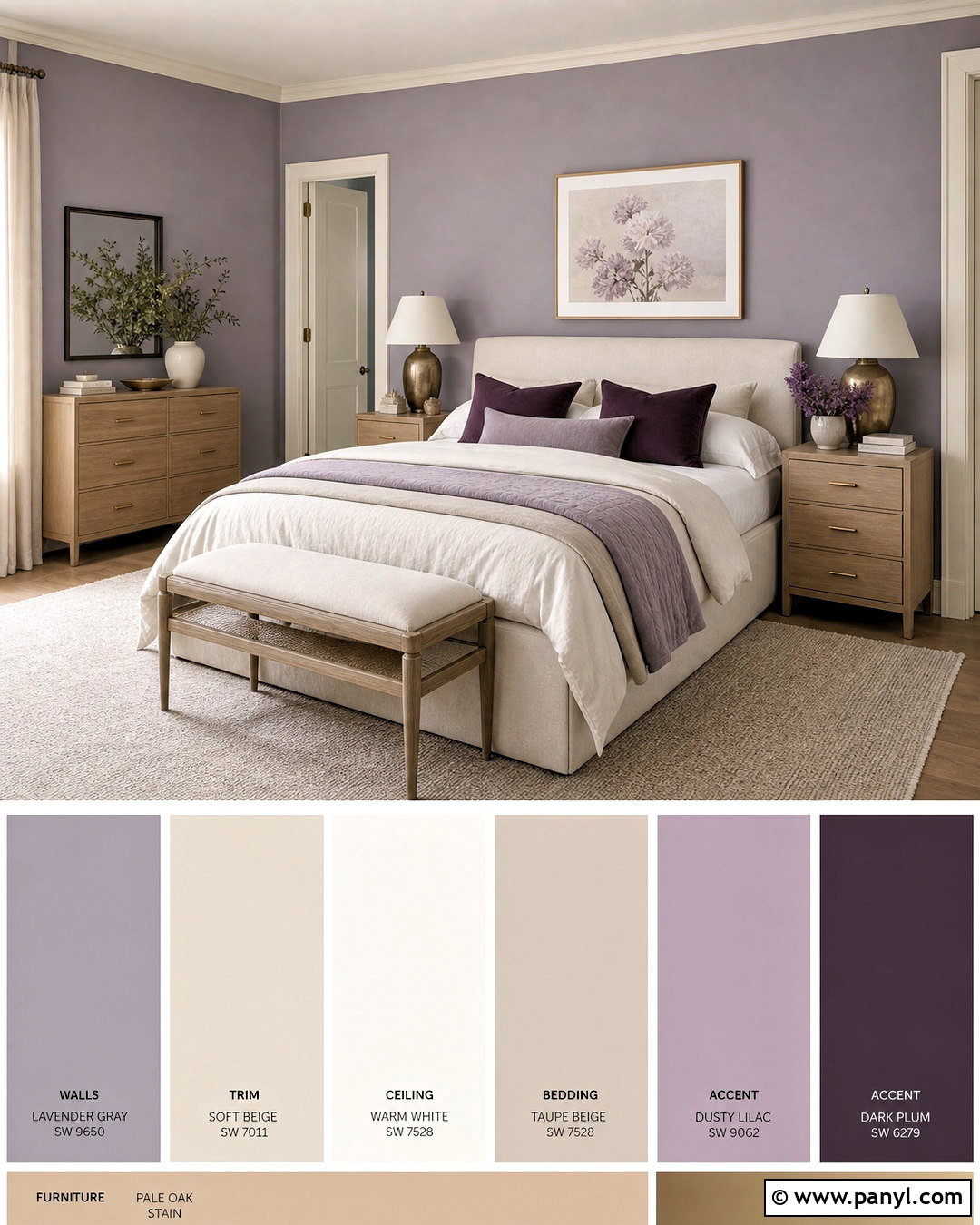 Lavender Gray And Soft Beige Wall Color Palette - 20 wall color palette ideas
