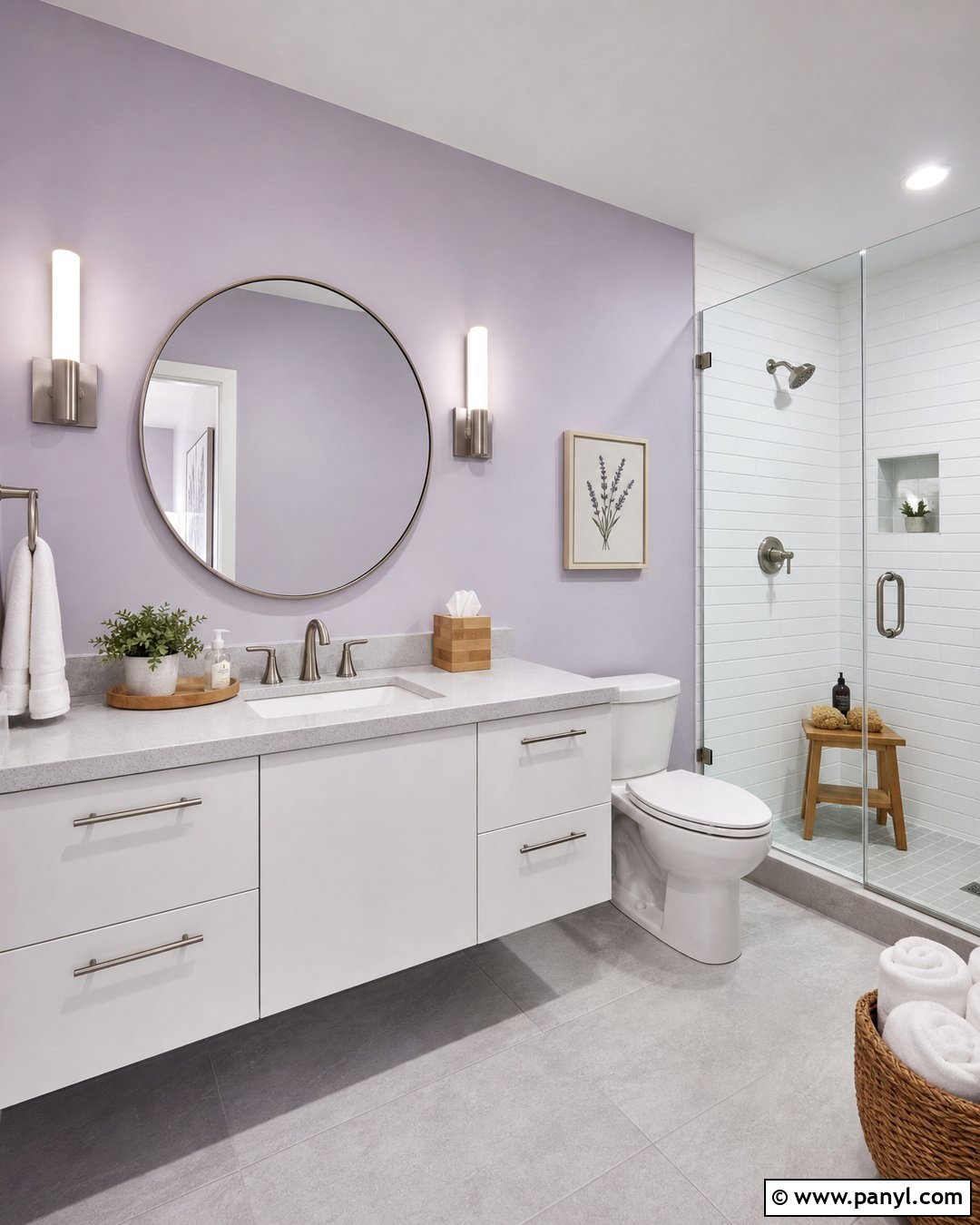 Lavender Gray Bathroom Walls - 20 Bathroom Wall Color With Gray Floor Ideas