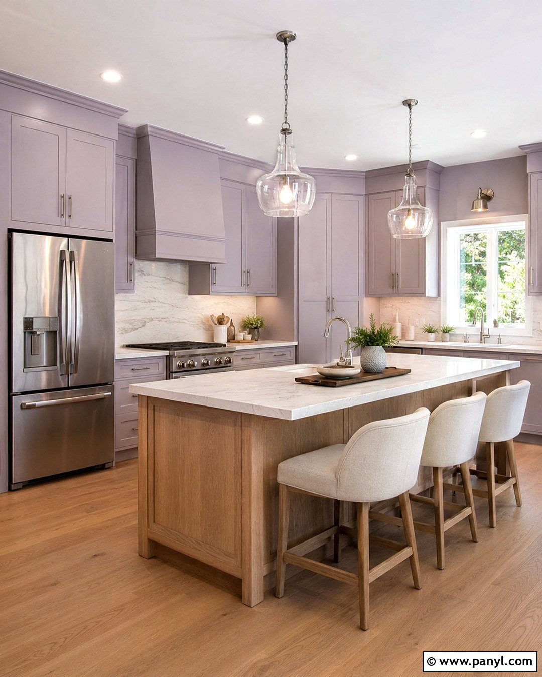 Lavender Gray Cabinets Matching Lavender Walls - 20 Cabinets Matching Wall Color Ideas