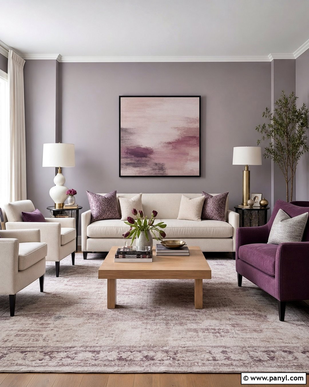 Lavender Gray Drawing Room Walls - 30 drawing room wall color ideas