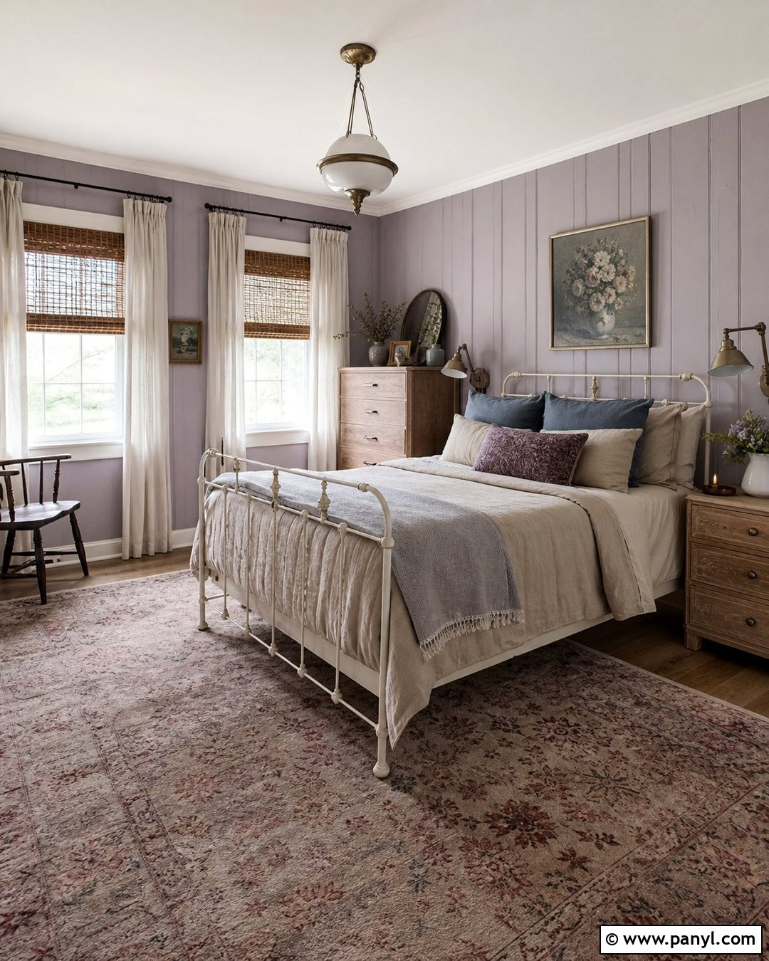 Lavender Gray Farmhouse Walls - 35 Farmhouse Wall Colors