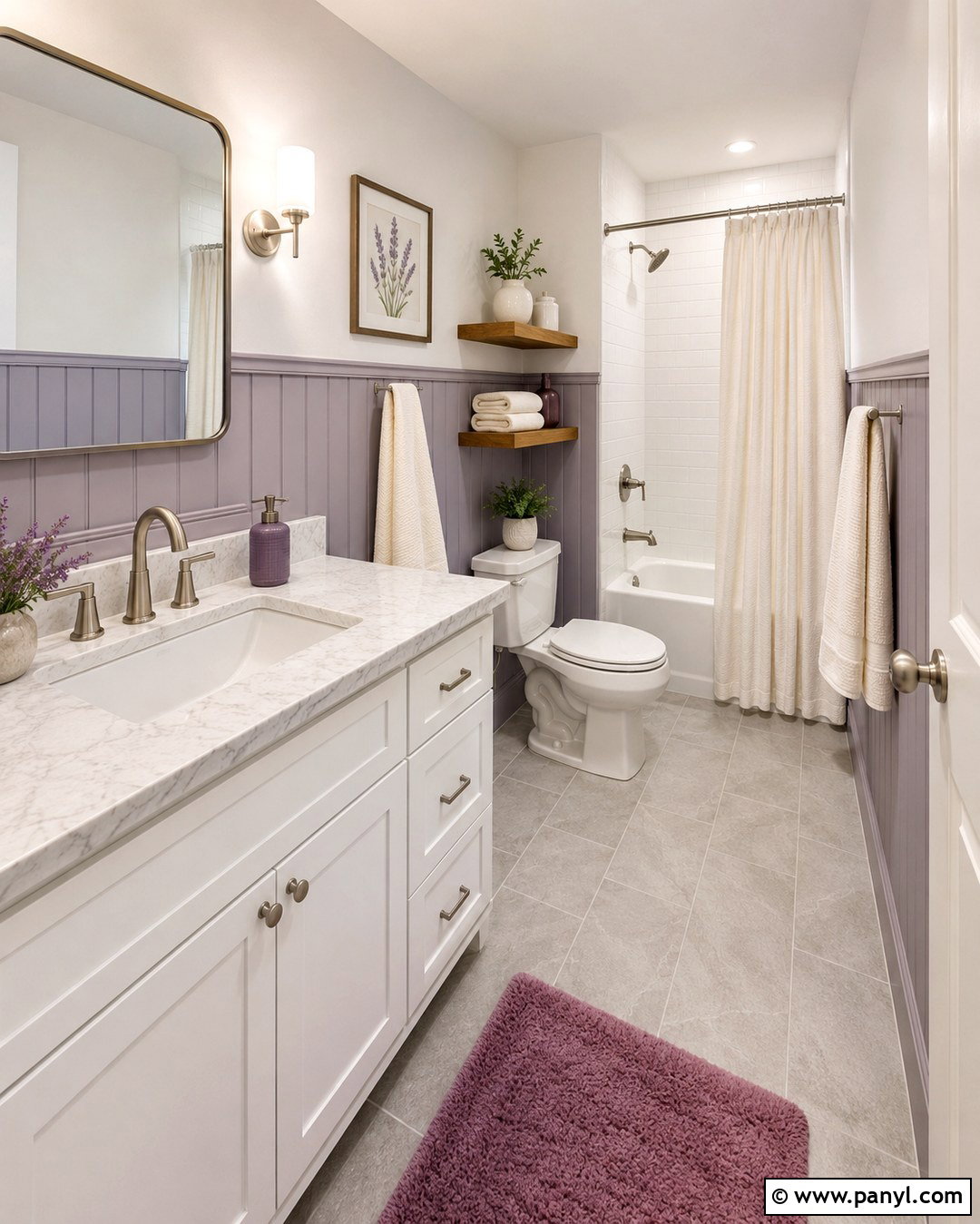 Lavender Gray Half Beadboard - 20 Half Beadboard Wall Paint Colors
