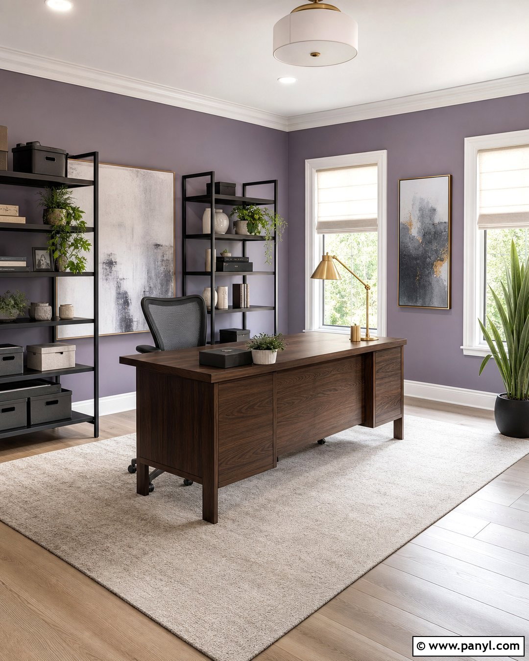 Lavender Gray Home Office Walls - 35 Lavender Wall Paint Ideas