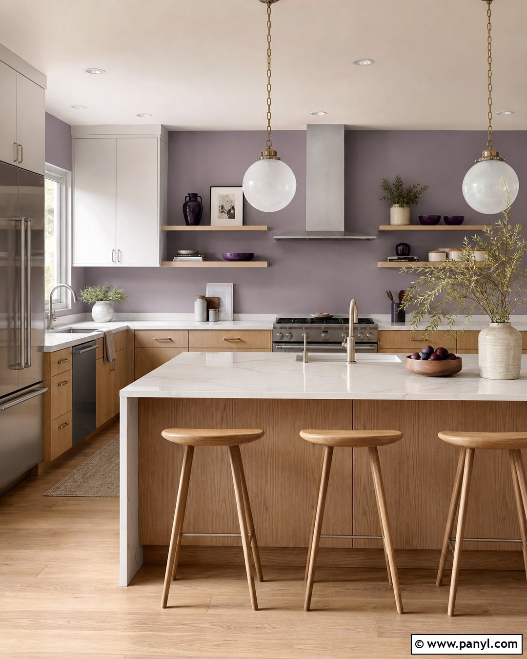 Lavender Gray Kitchen Accent Wall - 30 kitchen accent wall color ideas