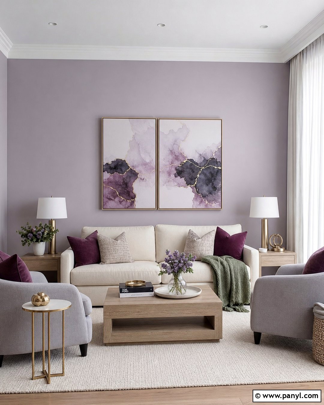 Lavender Gray Living Room Wall Color - 30 Interior Wall Colors Living Room Ideas