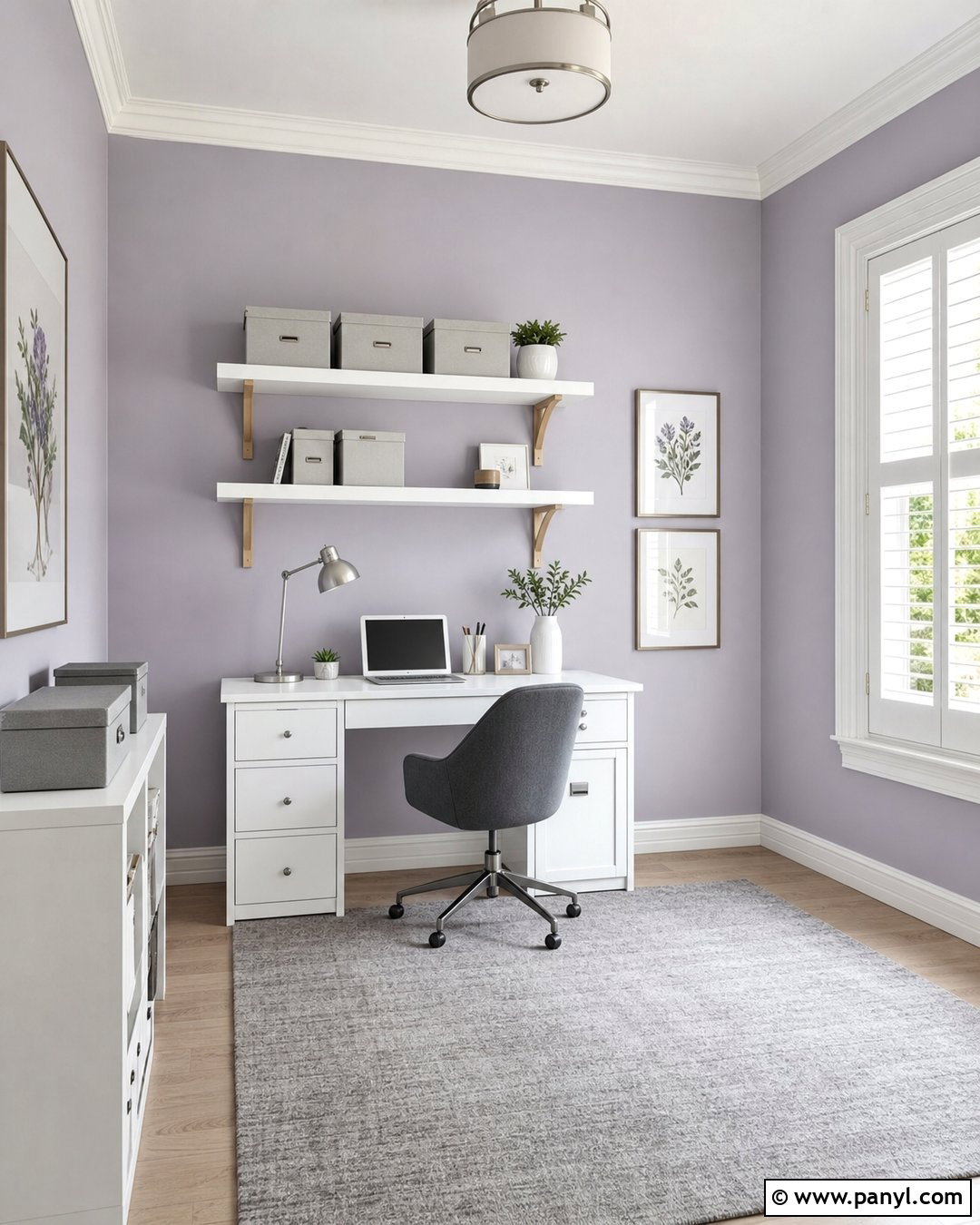Lavender Gray Study Room - 20 Best Wall Color For Study Room Ideas