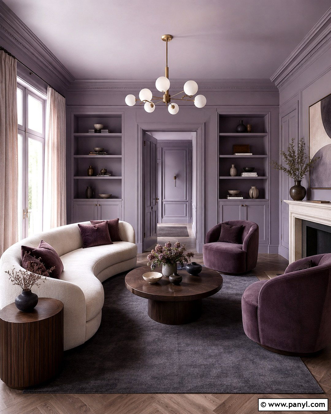 Lavender Grey Color Drenched Walls - 20 lavender and grey walls