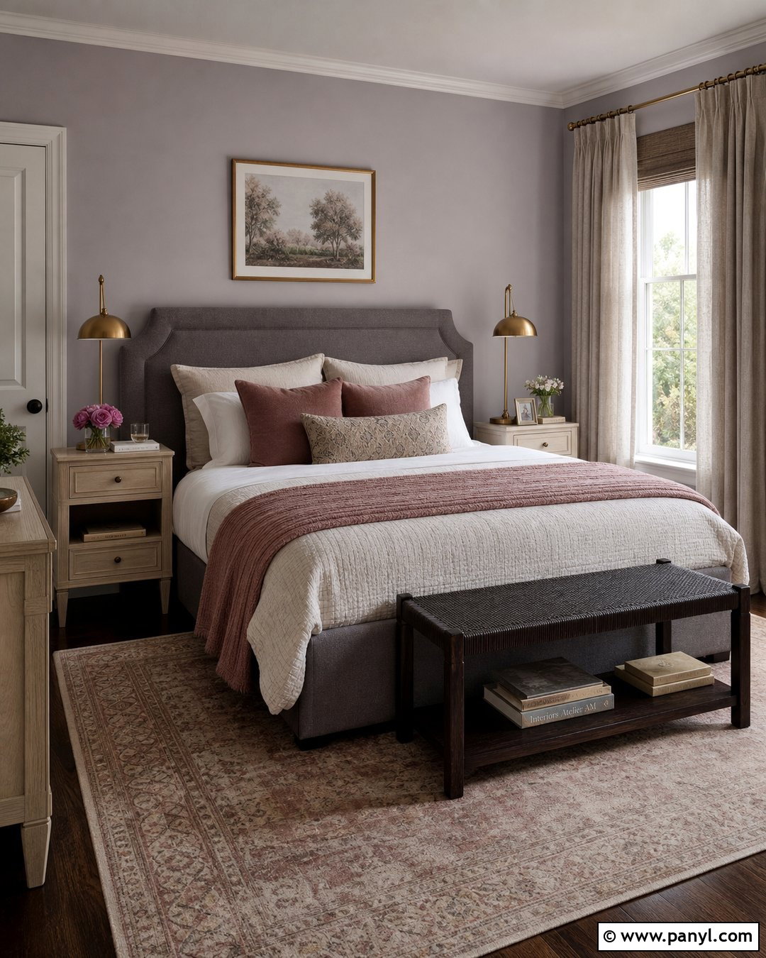 Lavender Grey Guest Room With Dusty Rose - 20 Lavender Grey Wall Paint Ideas
